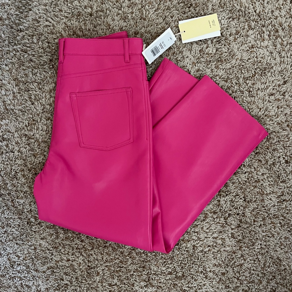 Hot pink leather pants. 
Size 6